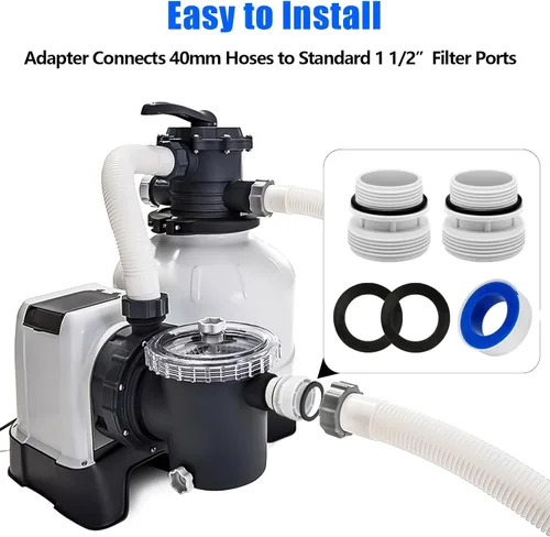 Miniatura 5 de Paquete de 4 adaptadores de conversión de manguera de 179.528 in a 1 1/2 pulgadas, kit de conversión de manguera de filtro compatible con accesorios