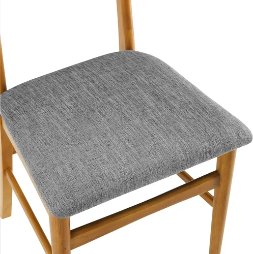 Miniatura 7 de Crosley Furniture Landon - Juego de 4 sillas de comedor de madera modernas de mediados de siglo con asiento tapizado, silla de cocina, bellota