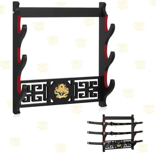 Miniatura 7 de Barydat Soporte de pared Katana para espada samurái, soporte de pared para colgar espada japonesa Wakizashi Hobby Collection Regalos para hombres
