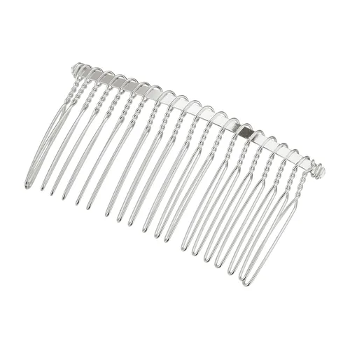 Miniatura 4 de VOCOSTE 2 accesorios antideslizantes para el cabello, metal, tono plateado, 3 pulgadas