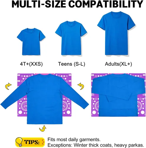 Miniatura 6 de BoxLegend Versión 3 Tabla para doblar camisas y camisetas, carpeta para ropa, tabla para doblar duradera de plástico, tablas para doblar, Morado