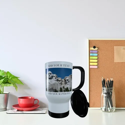 Miniatura 3 de Vaso de viaje personalizado para añadir foto, texto, nombre en la taza personalizada, impresión en ambos lados, aislado personalizado para hombres