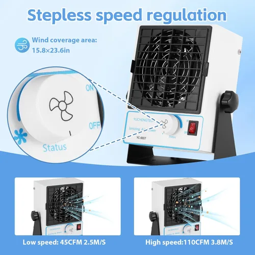 Miniatura 3 de YUCHENGTECH Soplador de aire ionizante Eliminador estático Ventilador ionizador ESD Ionizador antiestático Ventilador antiestático para eliminar