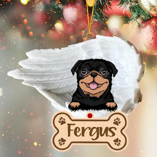 Miniatura 33 de Adorno de perro afgano de 1 ángel, adorno acrílico 2D personalizado conmemorativo para perros, regalo por pérdida de mascotas, regalo