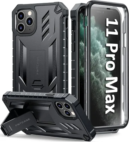 Miniatura 9 de FNTCASE Funda para iPhone 11 Pro-Max: Fundas protectoras resistentes a prueba de golpes con soporte - Resistente doble capa de grado militar a