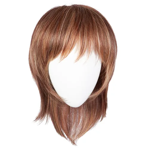Miniatura 14 de Raquel Welch Hairuwear, peluca de longitud media con capas de volumen sutil y lazo negro, gorra de tamaño medio, RL10/12 castaño iluminado por el sol