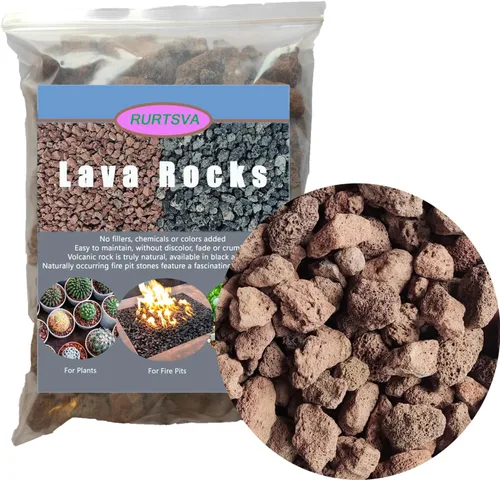 Roca de Lava Mediana 5 Libras, 1' - 2' Piedras Volcánicas Naturales para Usar en Chimenea, Hoguera o Recipiente, Rocas para Fuegos de Gas Natural y