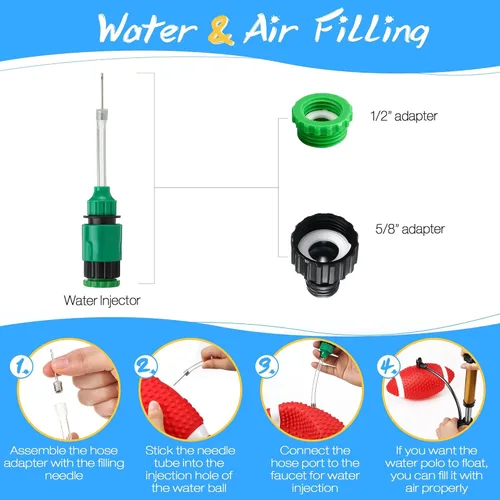 Miniatura 5 de Hiboom Fútbol de piscina para piscina, fútbol acuático impermeable para pasar bajo el agua, regate, juguetes de piscina con relleno de agua