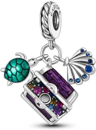 Miniatura 140 de Pandach Dijes colgantes de plata de ley 925 para pulseras y collares, dijes colgantes de Madonna con cuentas de girasol, joyería para mujer