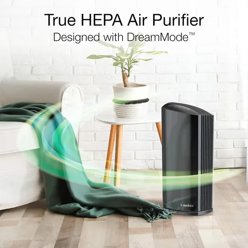 Miniatura 2 de Lasko LP450 - Purificador de aire de torre HEPA prémium para el hogar con DreamMode y temporizador: la filtración HEPA verdadera elimina el 99.97%