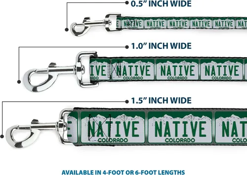 Miniatura 3 de Buckle-Down Correa para mascotas, placa de matrícula de Colorado Native, 4 pies de largo, 1 pulgada de ancho