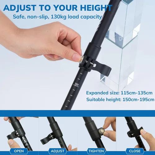 Miniatura 4 de Gifts for Men Christmas Collapsible Trekking Pole, Ultralight 7075 Aluminum Hiking Stick for Women, Men & Seniors, 3-Section Foldable Walking Pole