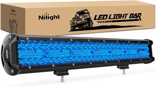 Miniatura 15 de Nilight Barra de luz LED de 20 pulgadas, color verde, triple fila, 420 W, combo de inundación puntual, conducción todoterreno, niebla, pesca, caza
