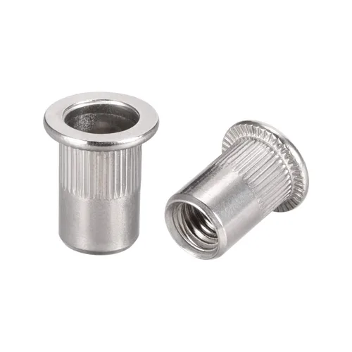 Miniatura 9 de uxcell M5 304 Tuercas de remache de acero inoxidable Inserto de cabeza plana 50 PC