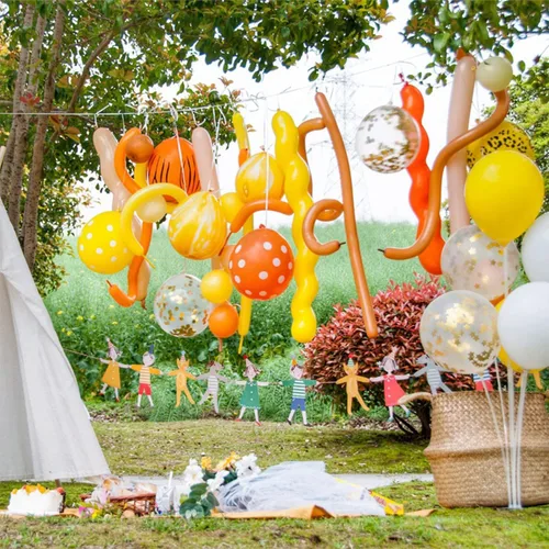 Miniatura 6 de 100 globos mágicos largos de látex grueso de 260Q para modelar con forma de animal, cumpleaños, payasos (marrón)