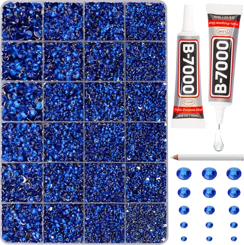 Miniatura 10 de Juego de 8000 diamantes de imitación de resina con parte trasera plana Jelly AB de 0.157 pulgadas y 24 colores para deslumbrar, no plateados