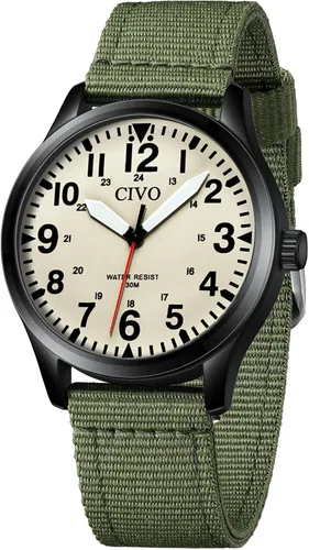 Miniatura 18 de CIVO Military Watch for Men Waterproof: Analog Mens Watches Classic- Field Wrist Watches for Man