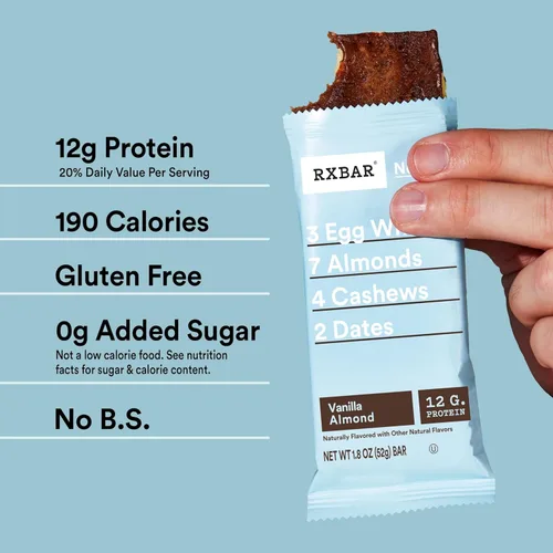 Miniatura 5 de RXBAR Barras de Proteína, Snack de Proteína, Barras de Snack, Vainilla Almendra, Caja de 22oz (12 Barras)