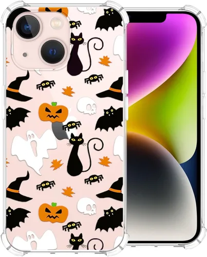 Miniatura 14 de Funda transparente de Halloween para Google 6a, con patrón de fantasma, funda protectora de TPU suave, delgada, a prueba de golpes, para niños