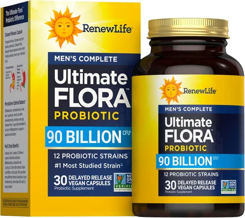 Renew Life Cápsulas Probióticas para Cuidado Masculino, Apoya la Salud Digestiva, del Colon, Inmune y Respiratoria de los Hombres, L. Rhamnosus GG,