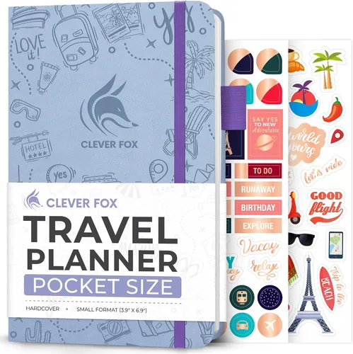 Miniatura 13 de Clever Fox Bolsillo para diario de viaje, organizador de itinerarios de vacaciones y viajes por carretera, diario de memoria de viaje, cuaderno