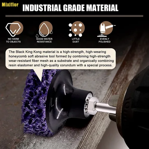 Miniatura 5 de 11 piezas de discos de tira de cambio rápido de 2" fáciles para amoladora angular, accesorios para tiras de pintura, rueda de eliminación de óxido