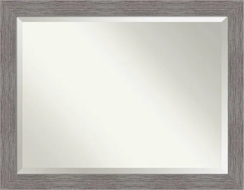 Miniatura 46 de Amanti Art Espejo de baño gris para sobre el fregadero, espejo rectangular gris rústico de corteza de 25 x 21 pulgadas, marco rústico de campo
