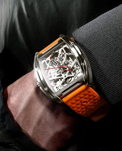 Miniatura 7 de CIGA Design Skeleton Watch Z Series Titanium Automatic Mechanical Wristwatch Sapphire Tonneau Analog Men's Watches 3ATM Waterproof with Removable