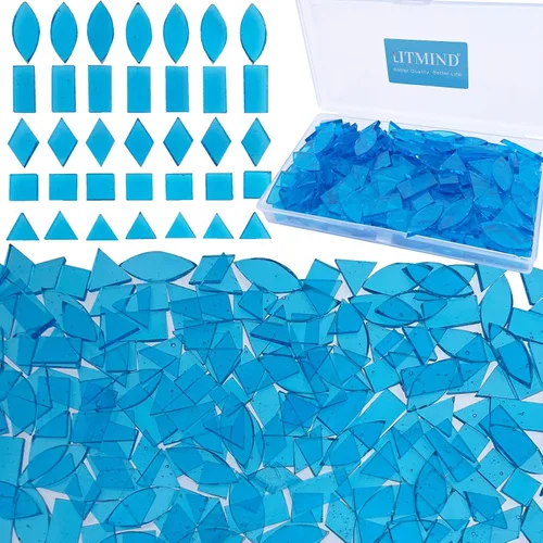 Miniatura 27 de LITMIND Kit de Azulejos de Mosaico de Vidrio Manchado Rojo Naranja para Manualidades - 240 Piezas, 5 Formas Mixtas
