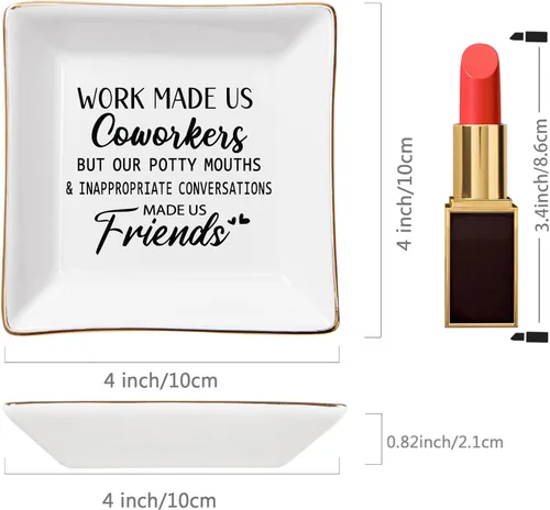 Miniatura 5 de Piudee Regalos para compañeros de trabajo para mujeres, plato de joyería de trabajo y amigos, regalo de agradecimiento para compañeros de trabajo