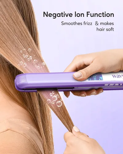 Miniatura 2 de Plancha plana de pelo Pro de Wavytalk, plancha plana 100% de titanio puro para deslizamiento fácil, alisador y rizador para todos los peinados