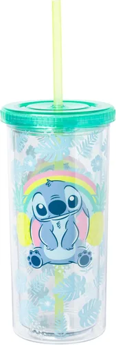 Miniatura 11 de Silver Buffalo Care Bears - Vaso alto de plástico iridiscente con diseño de estrellas arcoíris con tapa y pajilla, 20 onzas Care Bears iridiscentes