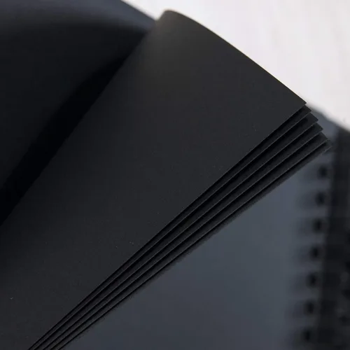 Miniatura 5 de Álbum de fotos para scrapbook DIY de 10 x 10 pulgadas con cubierta de diseño de ventana, 80 páginas, libro de recuerdos de papel artesanal para Negro