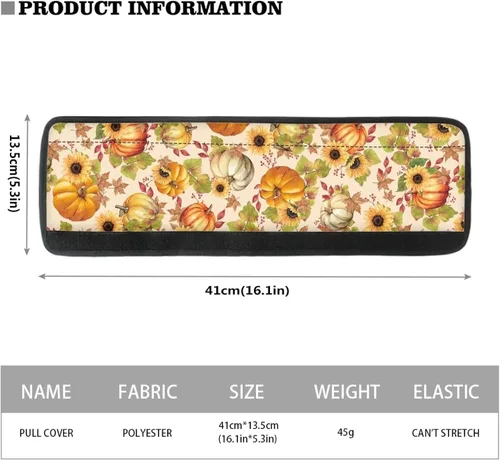 Miniatura 3 de Juego de 4 fundas para manijas de refrigerador de otoño, calabaza, girasol, funda para manija de puerta para horno y lavavajillas, funda para manija