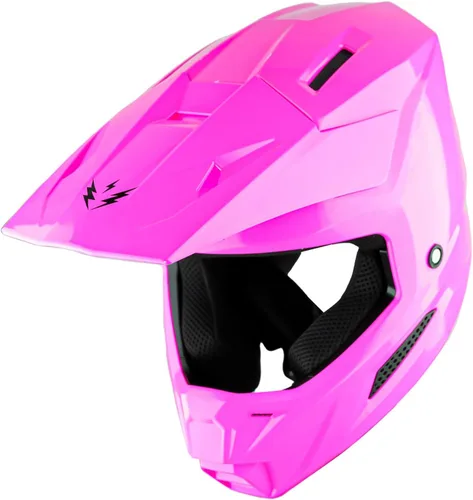 Miniatura 7 de 1Storm - Casco de motocross para jóvenes, ATV, BMX, MX, bicicleta todoterreno, kart, patineta, casco para niños, multideporte, rosa brillante +
