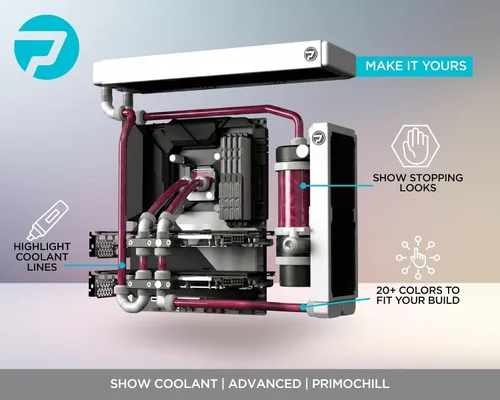 Miniatura 3 de PrimoChill Vue - Refrigerante de refrigeración por agua para computadora, flujo visual, sólido/no transparente, protección completa, PrimoPrep
