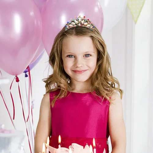 Miniatura 7 de ANBALA Corona tiara pequeña con peine para el cabello, paquete de 3 mini tiara, corona de princesa, accesorios para el cabello brillante con cristal