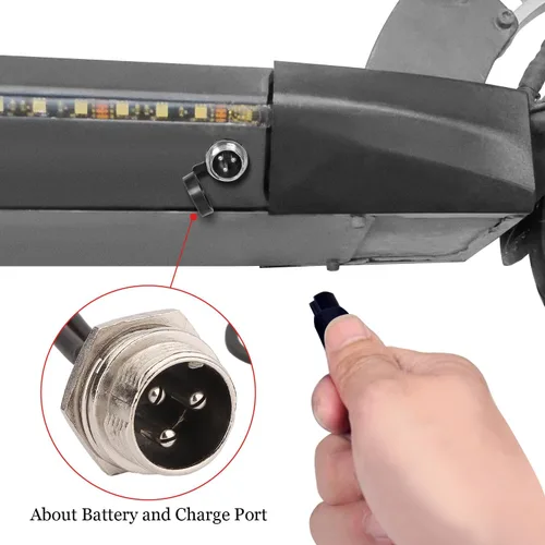 Miniatura 6 de Puerto de carga de scooter eléctrico con cubierta antipolvo, conector de puerto de carga compatible con Kugoo M4, M4Pro Scooter eléctrico
