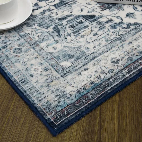 Miniatura 6 de COZYLOOM Alfombra de área de 2 x 6 pies, tribal, envejecida, para entrada, medallón vintage, alfombra para interiores, alfombra de pelo bajo, suave