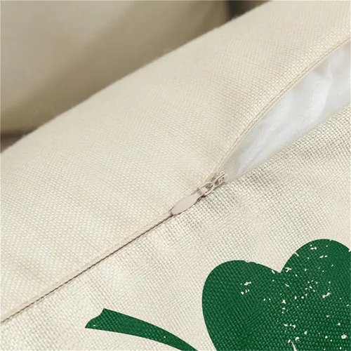Miniatura 6 de Juego de 4 fundas de almohada del Día de San Patricio de 16 x 16 pulgadas, decoraciones del día de San Patricio, diseño de trébol de la suerte