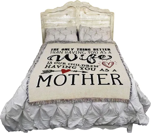Miniatura 2 de Pure Country Weavers Manta The Only Thing Better Wife Children Mother – Tapiz de regalo tejido de algodón – Fabricado en los Estados Unidos