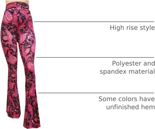 Miniatura 65 de ShopMyTrend - Pantalones de yoga largos con piernas anchas y acampanadas estilo palazzo, con cintura alta, para mujer