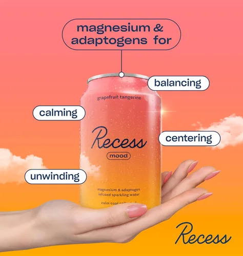 Miniatura 10 de Recess Mood - Bebida calmante con suplemento de magnesio, 12 onzas (Vainilla Naranja, paquete de 12)