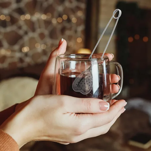 Miniatura 7 de Roshtia Infusor de té de corazón para difusores de té de hojas sueltas, filtros de acero inoxidable, cuchara para regalo de fiesta en el hogar, 50