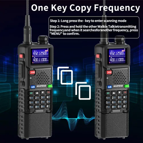 Miniatura 5 de Baofeng Radio radioaficionado de largo alcance 5RM 10W recargable de mano 3800mAh batería extendida NOAA emergencia táctica de dos vías radio walkie