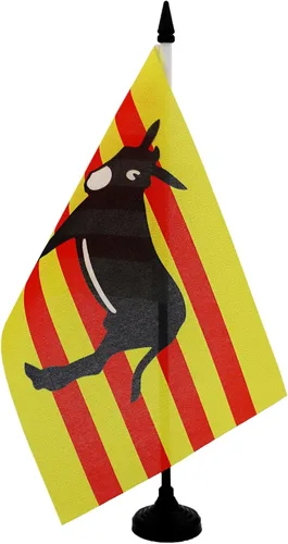Miniatura 78 de Bandera de mesa de Andalucía 4'' x 6'' - Bandera de escritorio de la región española de Andalucía 5.9 x 3.9 in - Barra y base de plástico negro - AZ