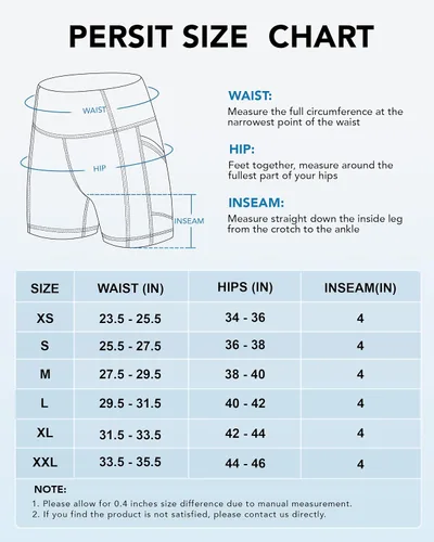 Miniatura 6 de Persit - Pantalones cortos de yoga de cintura alta para mujer con bolsillos laterales e interiores, no transparentes, pantalones cortos atléticos