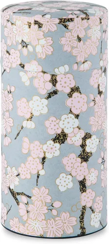 Miniatura 21 de NOREN Lata de Té Japonés (Papel Yuzen Washi), Tamaño de 3.5 oz Hecho en JAPÓN con Tapa Interior Incluida Hermética a Prueba de Humedad/Frasco