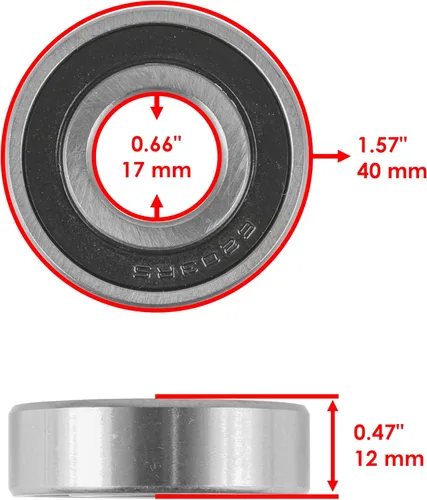 Miniatura 3 de Caltric Kit de rodamientos y sellos de buje de vástago de dirección compatible con Yamaha Raptor 660R YFM660R 2001-2005