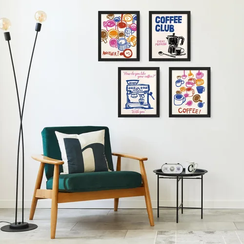 Miniatura 3 de JXREQ Trendy Vinatge - Juego de 4 impresiones artísticas de pared para cocina, cafetería, cocina, cafetería, carrito, 8 x 10 pulgadas, sin marco